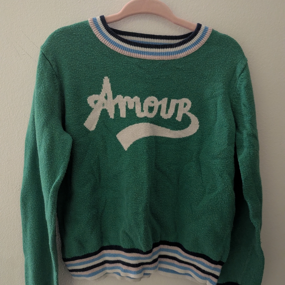 Gymboree Green 'Amour' Crew Neck Sweater